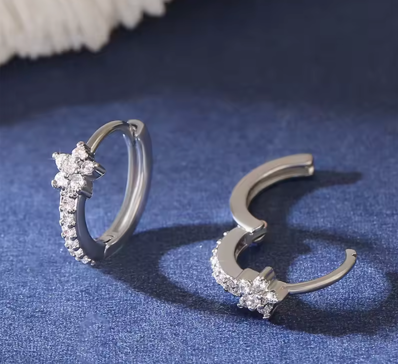 Stainless Steel Zircon Star Hoop Earrings – Vintage Punk Style