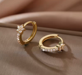 Stainless Steel Zircon Star Hoop Earrings – Vintage Punk Style