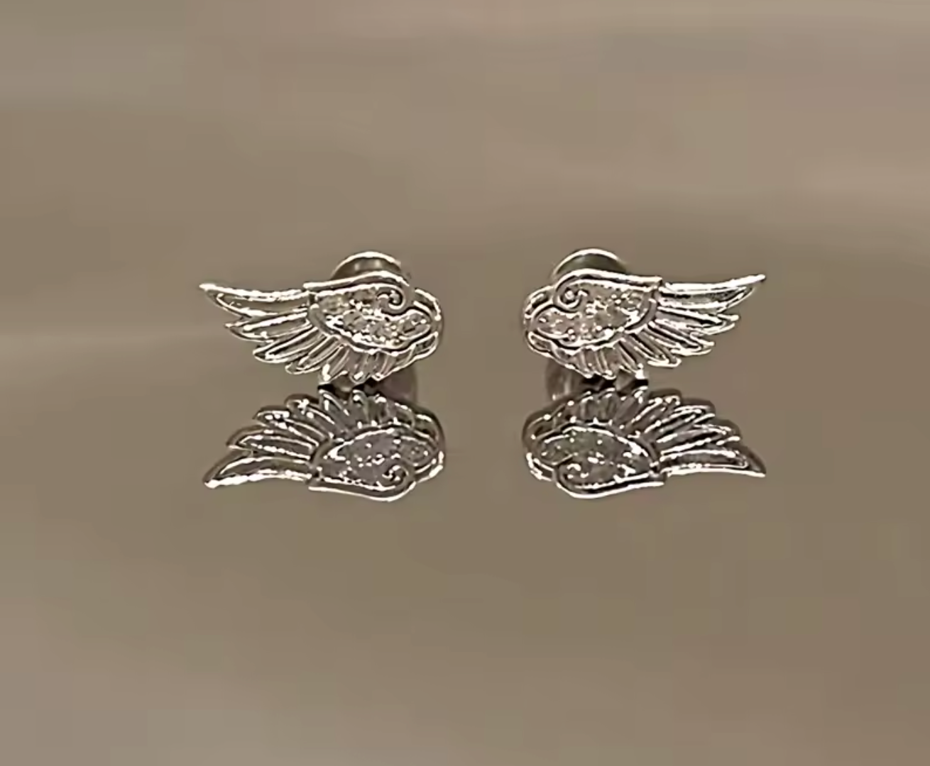 Luxury Zircon Angel Wing Cross Stud Earrings for Women