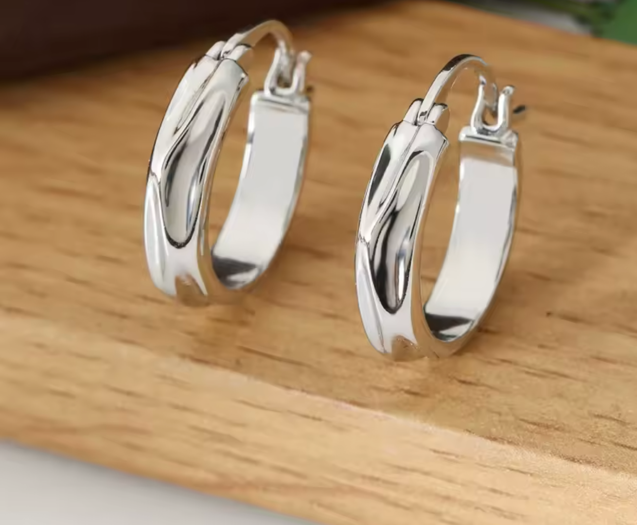 Gold-Plated Stainless Steel Glossy Round Hoop Earrings for Women