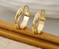 Gold-Plated Stainless Steel Glossy Round Hoop Earrings for Women