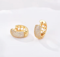 Zirconia Round Huggie Hoop Earrings for Women