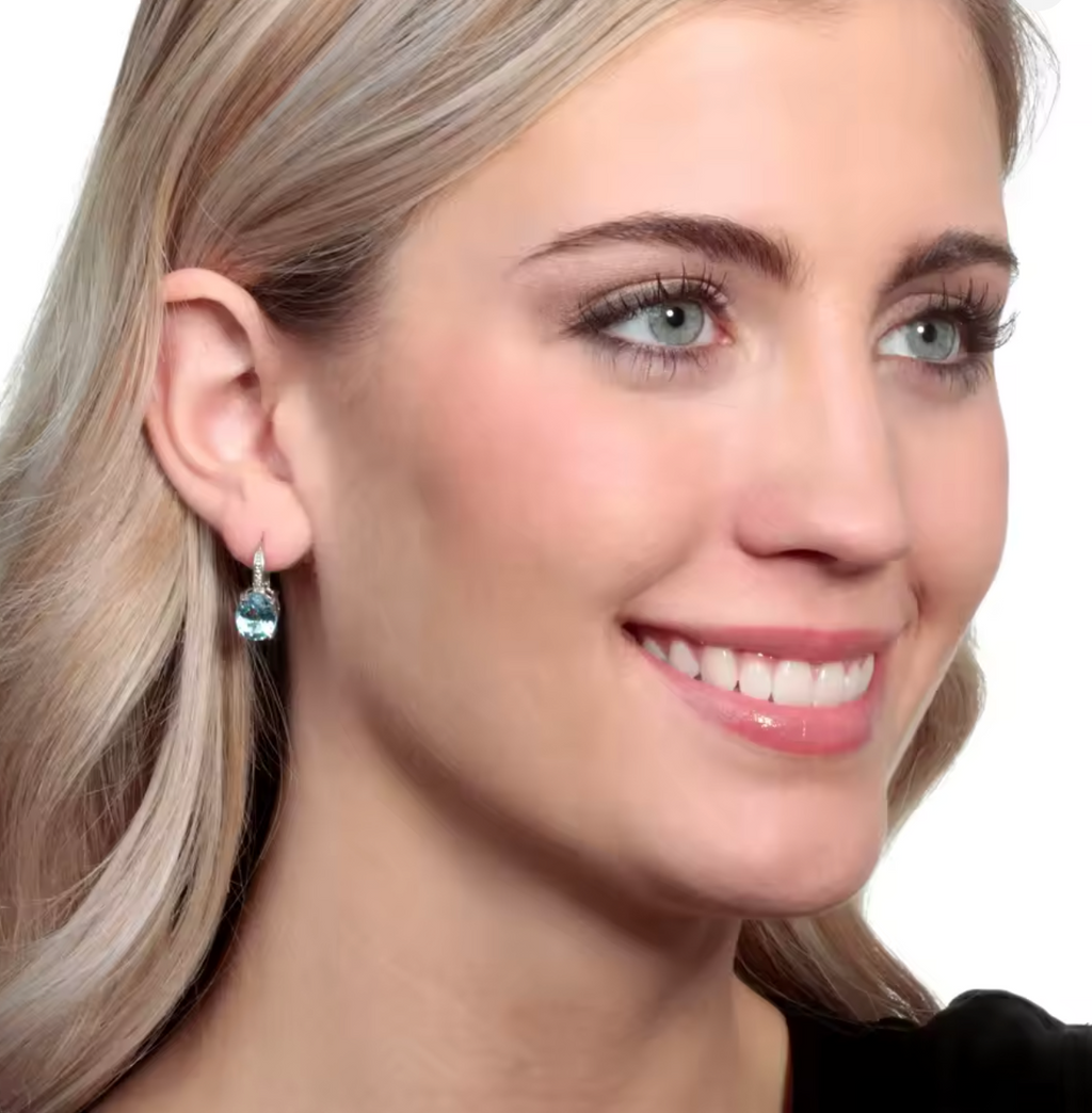 925 Sterling Silver 18K Gold Amethyst Gemstone Ear Buckle Earrings for Women