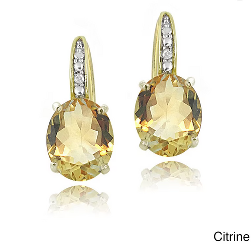 925 Sterling Silver 18K Gold Amethyst Gemstone Ear Buckle Earrings for Women