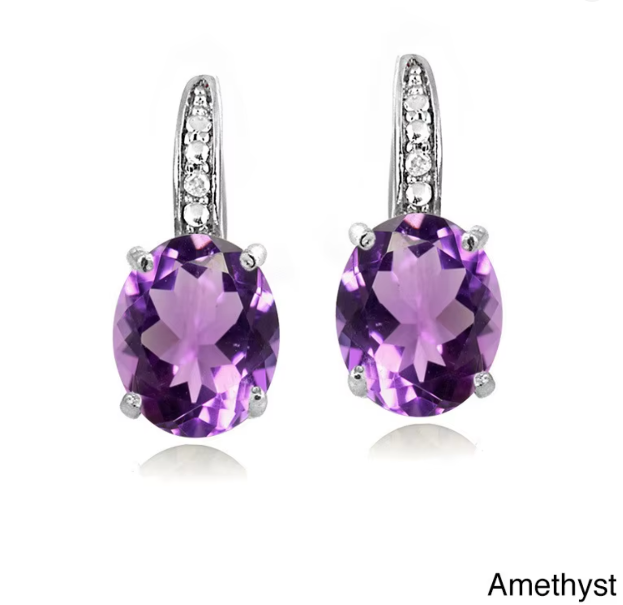 925 Sterling Silver 18K Gold Amethyst Gemstone Ear Buckle Earrings for Women