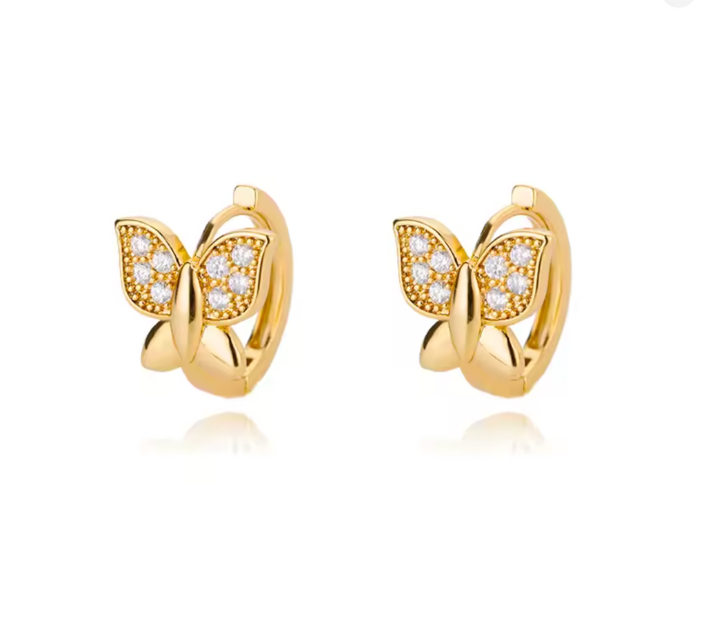 Modern Gold Stainless Steel Butterfly Earrings for Women