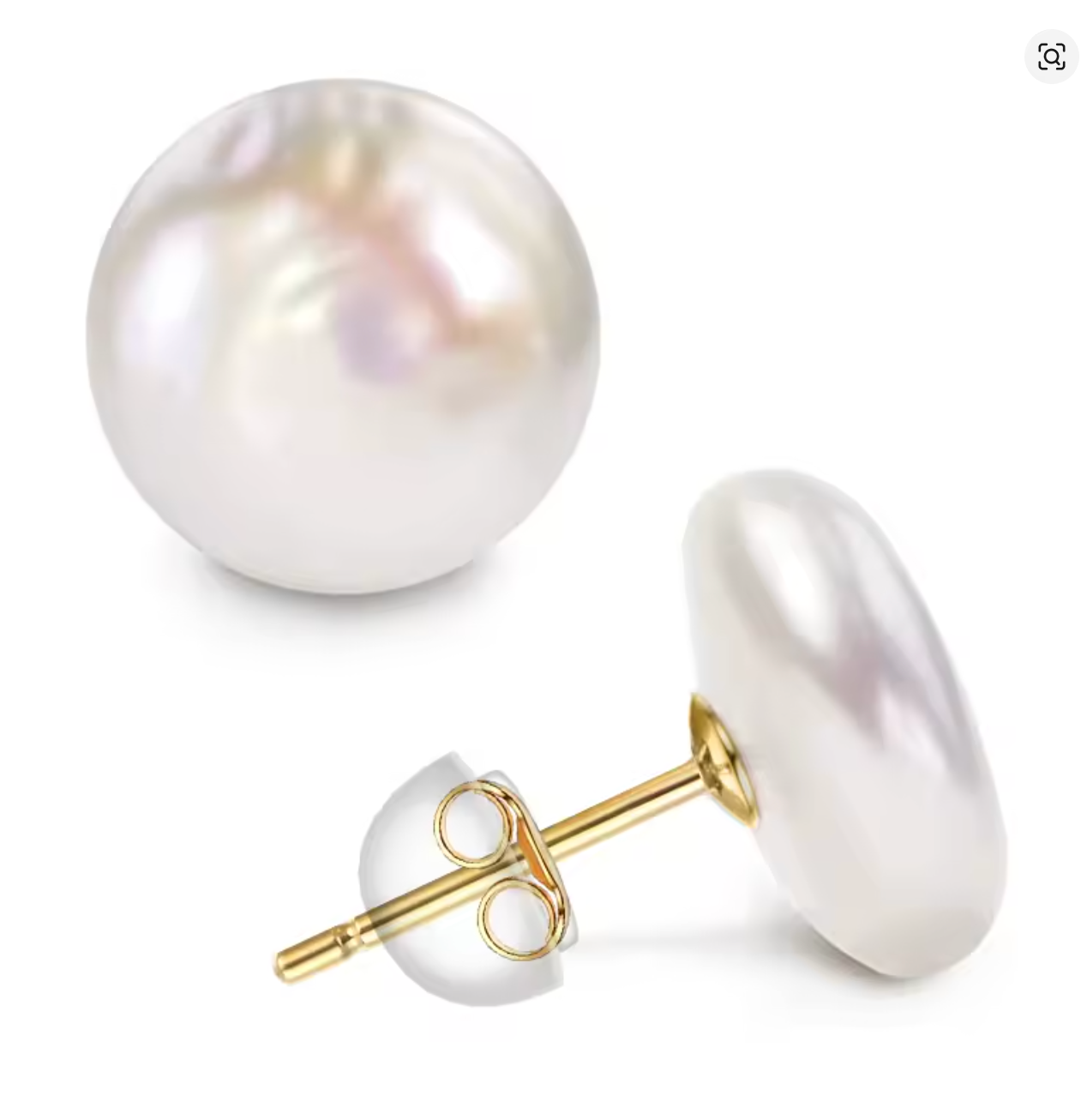 Freshwater Cultured Pearl Button & Coin Earrings