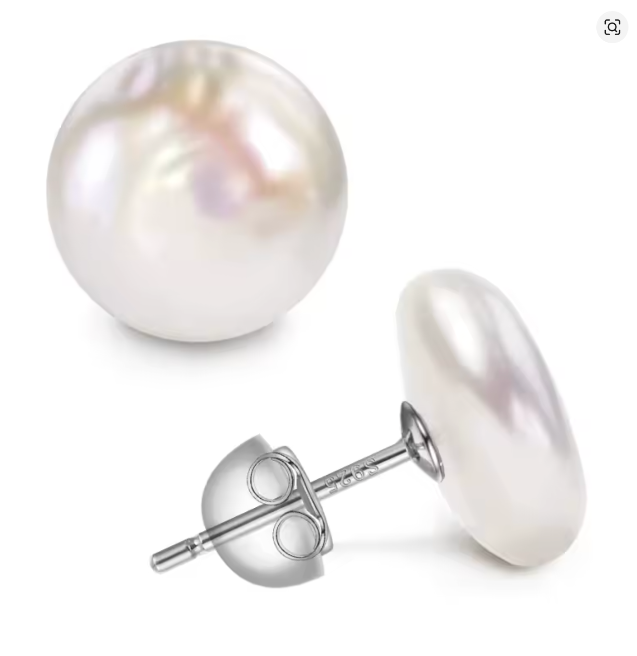 Freshwater Cultured Pearl Button & Coin Earrings