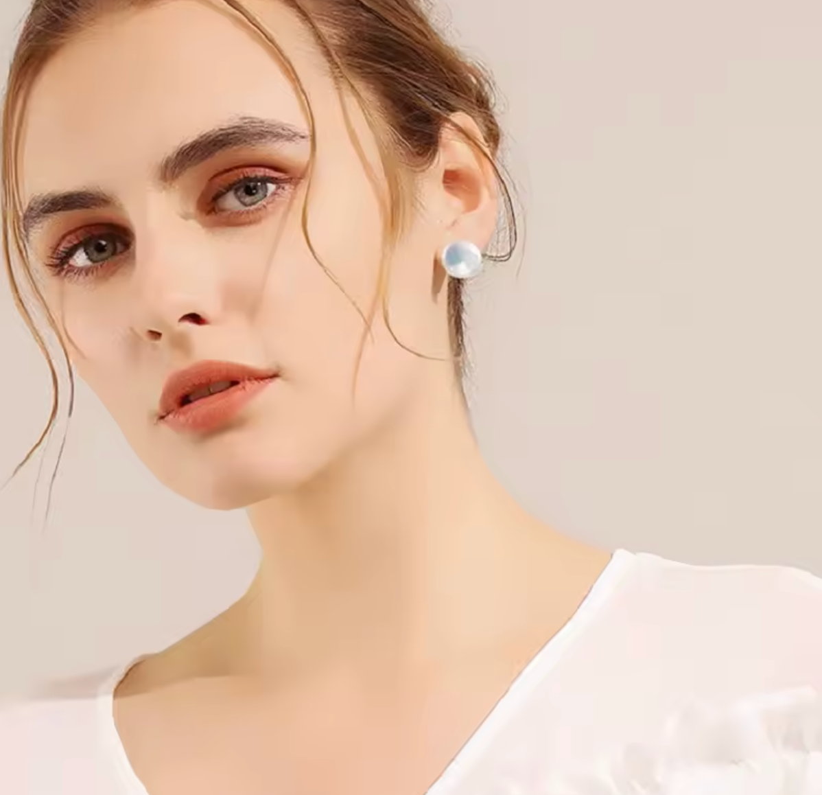 Freshwater Cultured Pearl Button & Coin Earrings