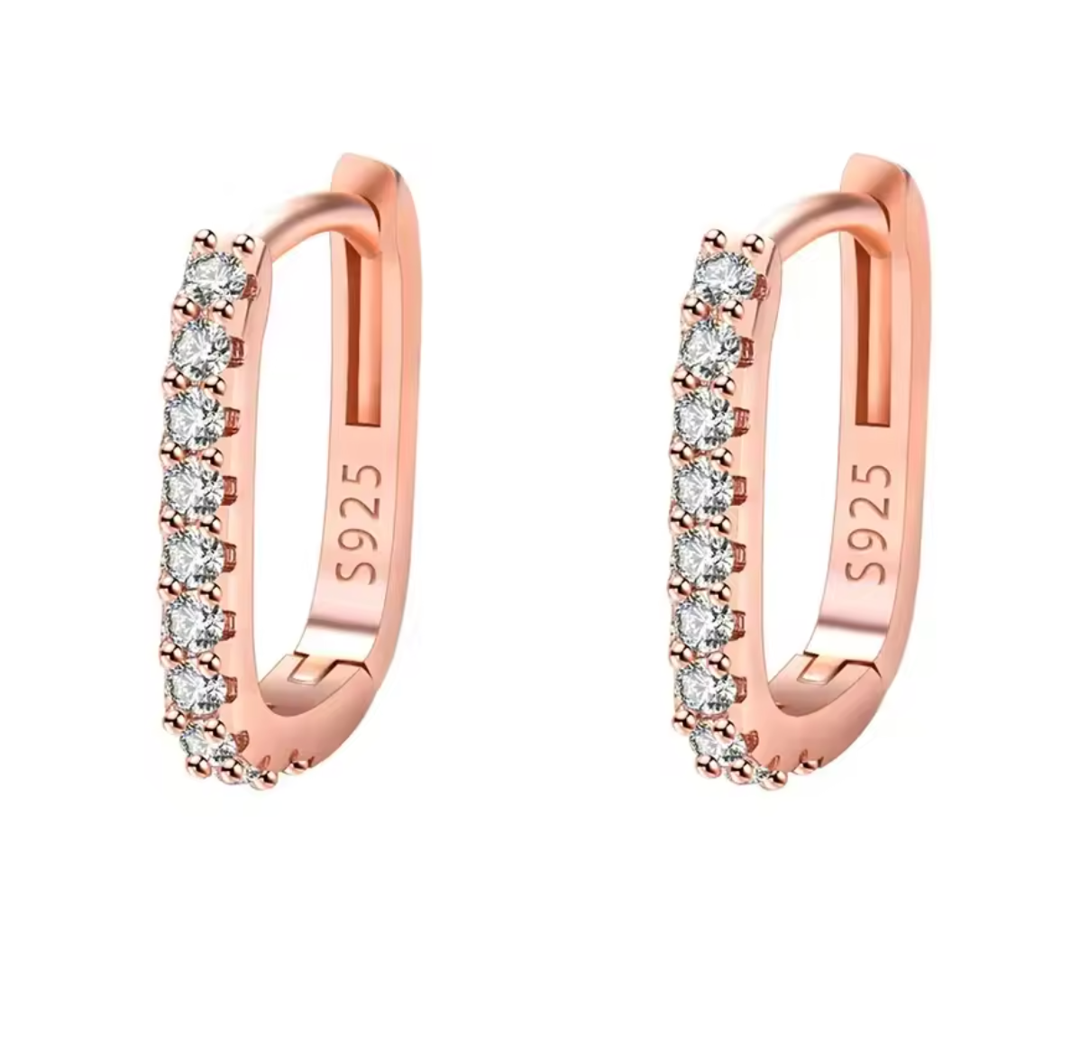 925 Sterling Silver Crystal Zircon Circle Hoop Earrings for Women