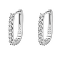 925 Sterling Silver Crystal Zircon Circle Hoop Earrings for Women