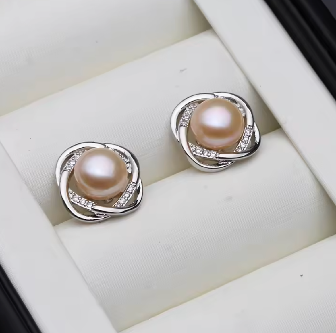 925 Sterling Silver Natural Freshwater Pearl Earrings for Women