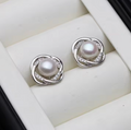 925 Sterling Silver Natural Freshwater Pearl Earrings for Women